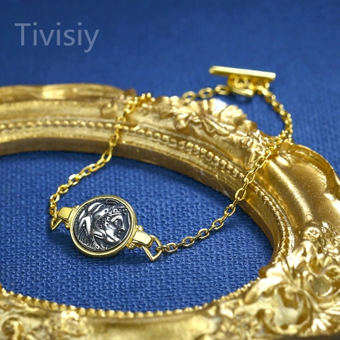 Alexander the Great and Athena Alkidemos Coin Bracelet